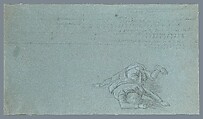 Study for "The Death of Major Peirson": Two Dead Figures, John Singleton Copley (American, Boston, Massachusetts 1738–1815 London), Black chalk and white-chalk heightening on light blue laid paper, American
